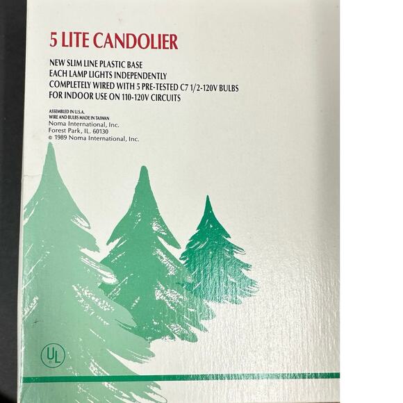 Vtg. NOMA 5 Light Christmas Holiday‎ Window Candelabra with Original Box 1989 - Picture 5 of 6